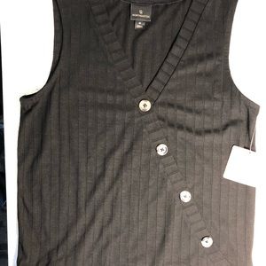 Worthington ribbed sleeveless top black size medium